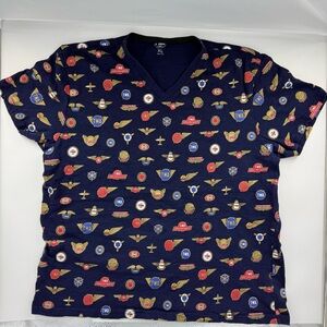 Hotel TWA Men’s Navy Graphic V-Neck T-Shirt. Size XL